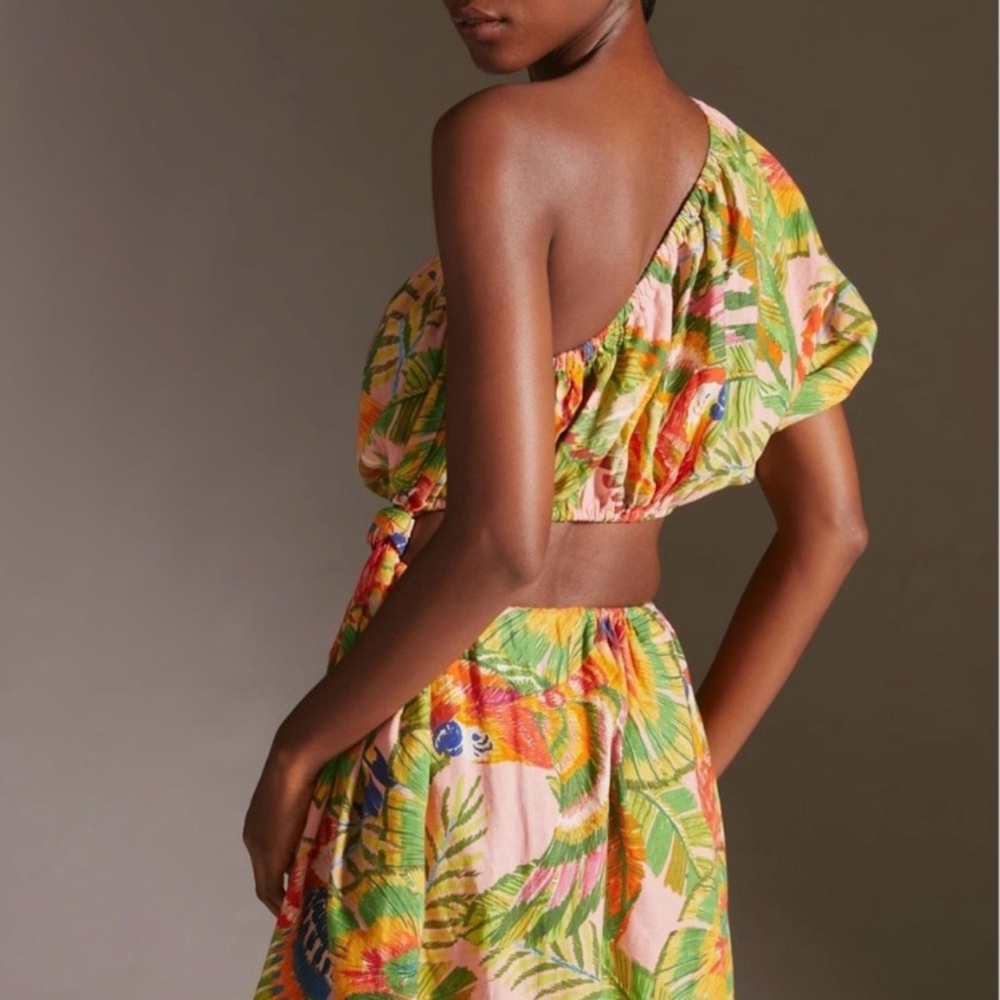 Tropical One-Shoulder Dress